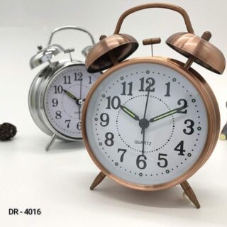 Round Copper Metal Alarm Clock – Twin Bell Design for Heavy Sleepers